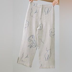 Paloma Wool Bathing Women Cropped Lauri Linen Pant Size 6